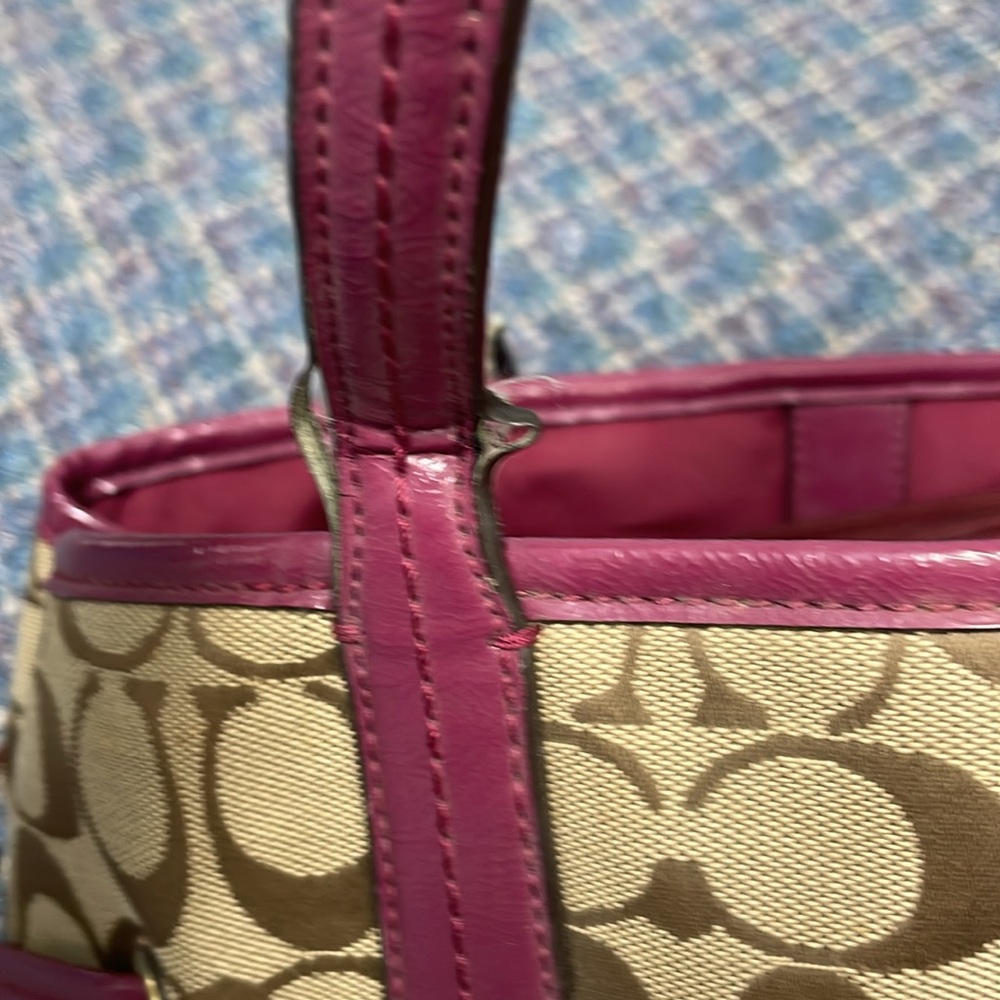 Used Coach Signature Python Stripe Carry-All - Picture 8 of 17